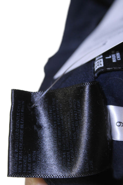 Uniqlo Mens Cropped Ankle Pants Dark Blue Button Polyester Blend Size L