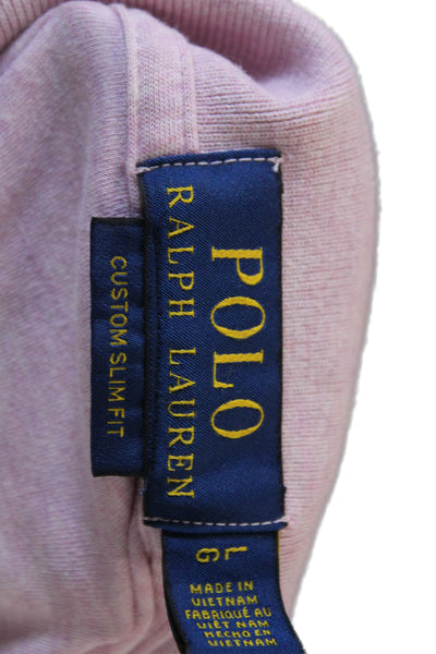 Polo Ralph Lauren Mens Short Sleeves Slim Fit Rugby Shirt Pink Size Large