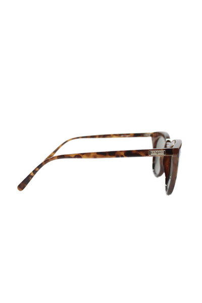 Le Specs Womens Tortoise Print Half Moon Magic Cat Eyes Brown Sunglasses
