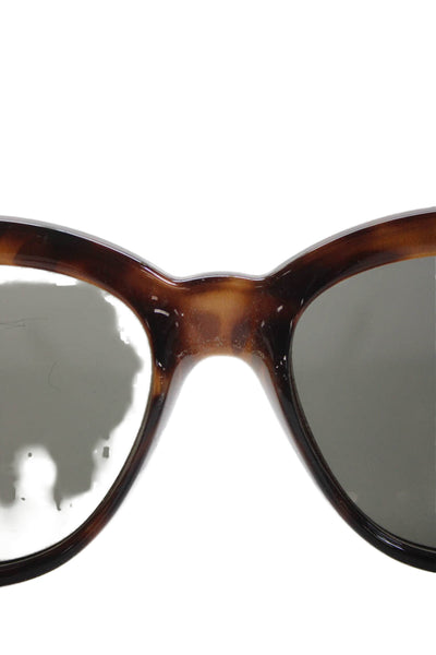 Le Specs Womens Tortoise Print Half Moon Magic Cat Eyes Brown Sunglasses
