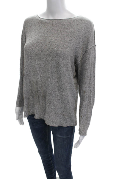 Zara Unisex Pullover Sweater Gray Modal Blend Round Neck Long Sleeve Size M