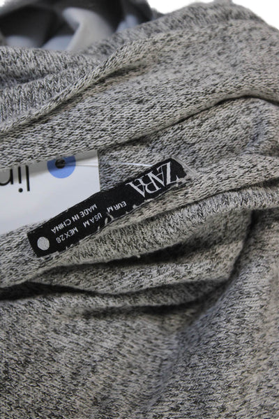 Zara Unisex Pullover Sweater Gray Modal Blend Round Neck Long Sleeve Size M