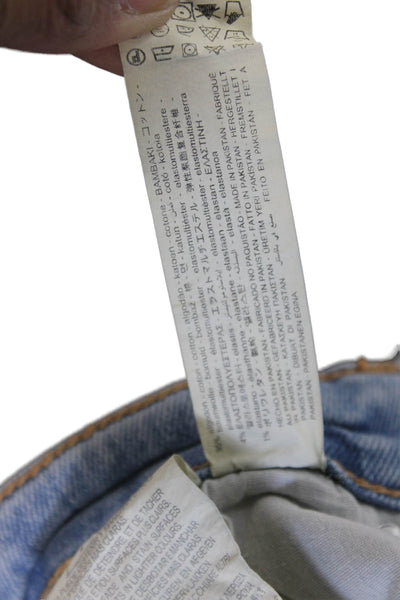 Zara Womens Skinny Ankle Jeans Light Blue Mid Rise Button Size 8