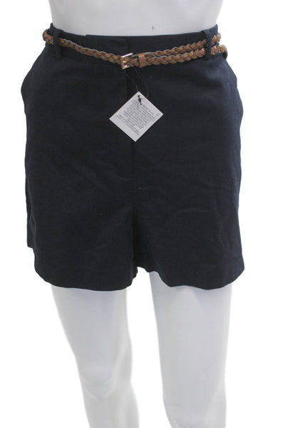 Zara Unisex Chino Shorts Dark Blue Cotton Elastane Buckle Size M