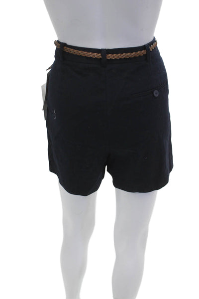 Zara Unisex Chino Shorts Dark Blue Cotton Elastane Buckle Size M