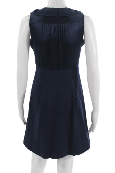 Theory Womens A-Line Tank Dress Dark Blue Sleeveless Zip Solid Size 0