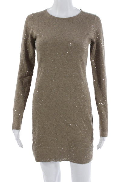 Minnie Rose Women Sweater Dress Brown Long Sleeve Size S