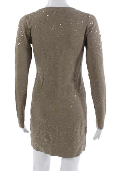 Minnie Rose Women Sweater Dress Brown Long Sleeve Size S
