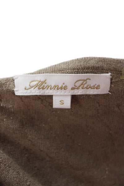 Minnie Rose Women Sweater Dress Brown Long Sleeve Size S