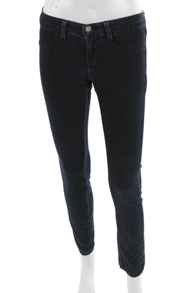 J Brand Women Skinny Ankle Jeans Dark Blue Mid Rise Button Size 26