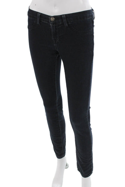 J Brand Women Skinny Ankle Jeans Dark Blue Mid Rise Button Size 26