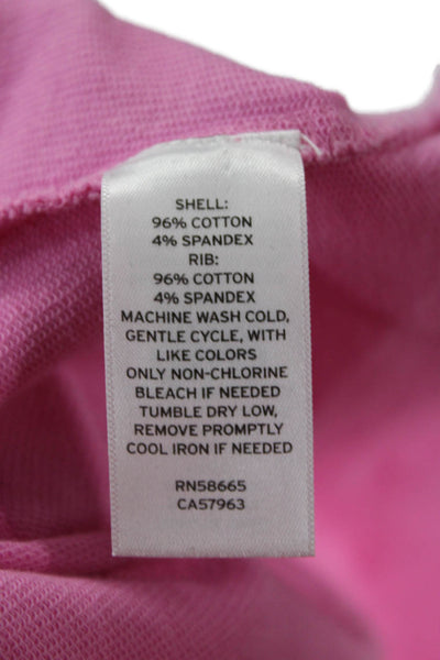 Open Edit Womens Cropped Pink Long Sleeve T-Shirt Crew Neck Size S