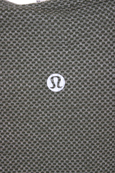 Lululemon Women Basic Green Geometric Short Sleeve T-Shirt Crew Neck Size 4