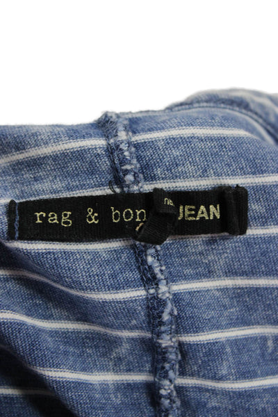 Rag & Bone Jean Womens Blue Striped Crew Neck Tank 100% Cotton Size S