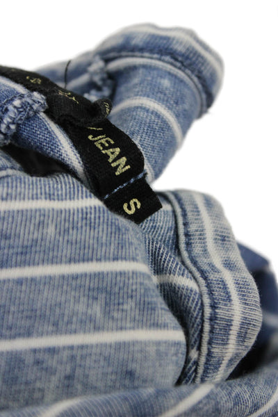 Rag & Bone Jean Womens Blue Striped Crew Neck Tank 100% Cotton Size S