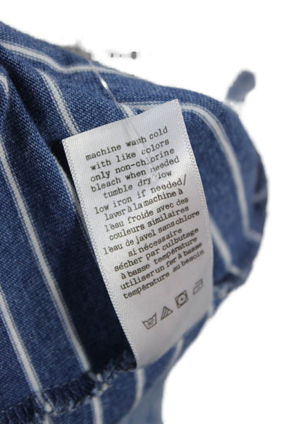 Rag & Bone Jean Womens Blue Striped Crew Neck Tank 100% Cotton Size S