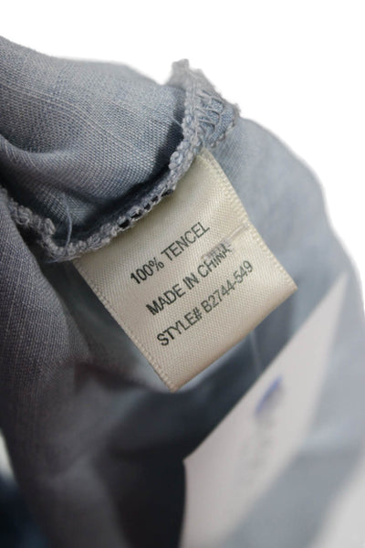 Bella Dahl Women Collared Sleeveless Button-Up Tank Top Light Blue Size M