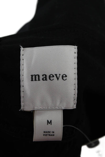 Maeve Anthropologie Womens Cropped Tank Black Square Neck Size M