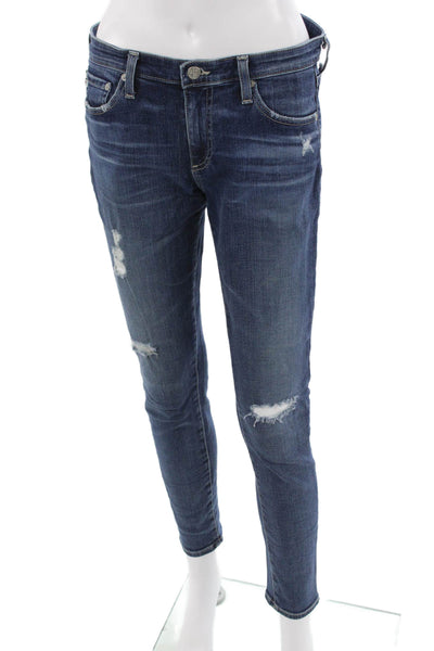 AG Adriano Goldschmied Womens Ankle Skinny Jeans Dark Blue Size 29
