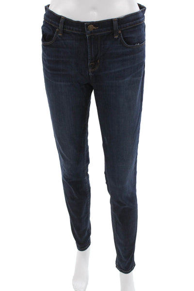 J Brand Women Skinny Dark Blue Jeans Button Mid Rise Size 29