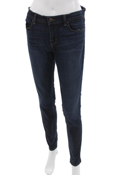J Brand Women Skinny Dark Blue Jeans Button Mid Rise Size 29