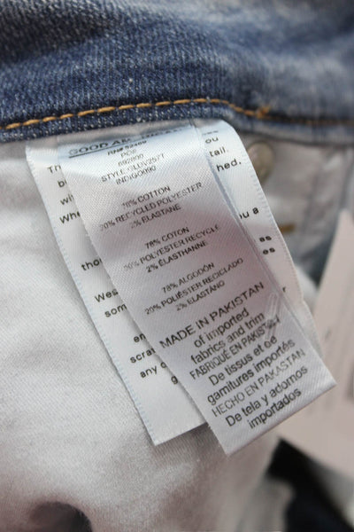 Good American Womens Skinny Ankle Cropped Jeans Light Blue Size 6