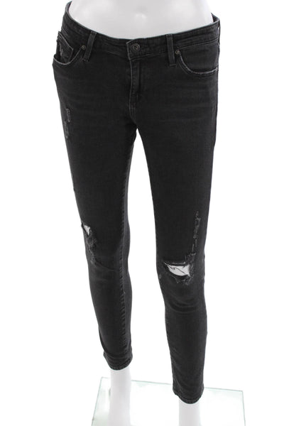 AG Adriano Goldschmied Women Black Ankle Skinny Jeans Size 28