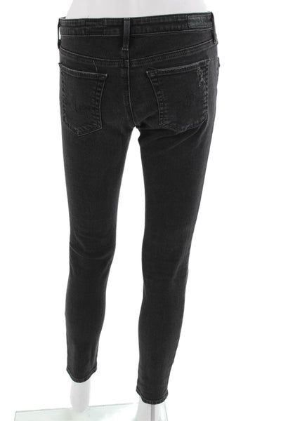 AG Adriano Goldschmied Women Black Ankle Skinny Jeans Size 28
