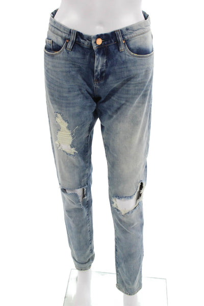 Blank NYC Unisex Straight Tapered Light Blue Jeans Size 28