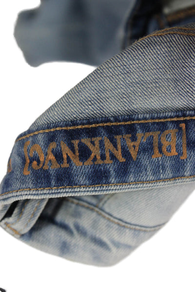 Blank NYC Unisex Straight Tapered Light Blue Jeans Size 28