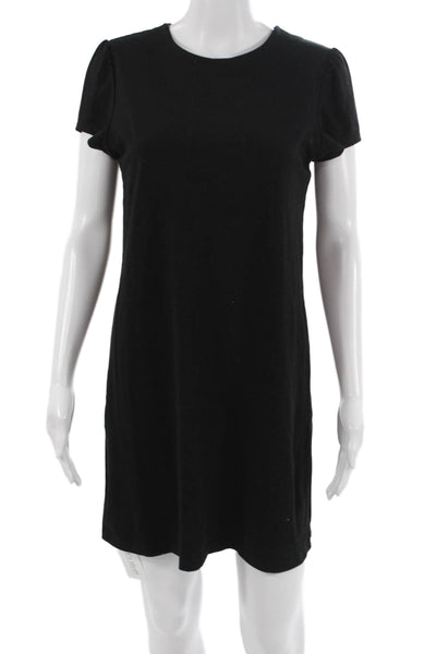 Susana Monaco Women Shift T-Shirt Dress Black Crew Neck Short Sleeve Size M