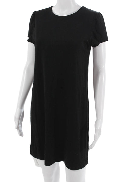 Susana Monaco Women Shift T-Shirt Dress Black Crew Neck Short Sleeve Size M