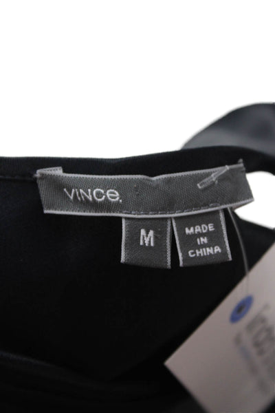 Vince Women Black Shift Tank Dress V Neck Sleeveless Size M