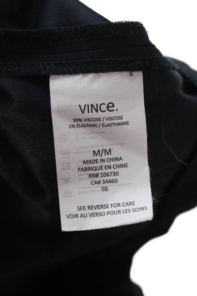 Vince Women Black Shift Tank Dress V Neck Sleeveless Size M