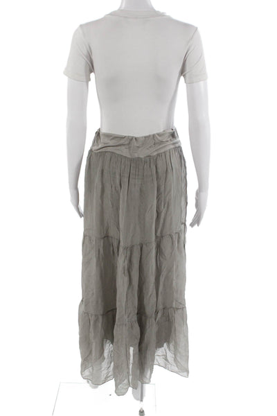 Meo Meli Womens Maxi Peasant Skirt Gray 70% Seta 30% Viscosa Size S