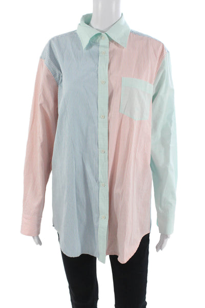 Solid & Striped Unisex Button-Down Light Blue Striped Long Sleeve Size S