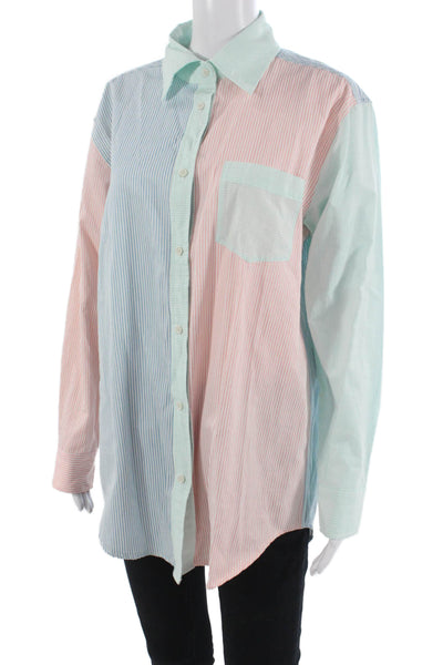 Solid & Striped Unisex Button-Down Light Blue Striped Long Sleeve Size S