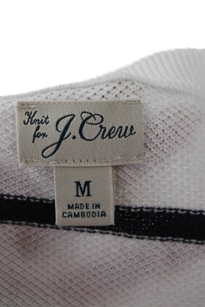 J Crew Mens Pullover Crew Neck Striped Cotton Long Sleeve Classic Size M
