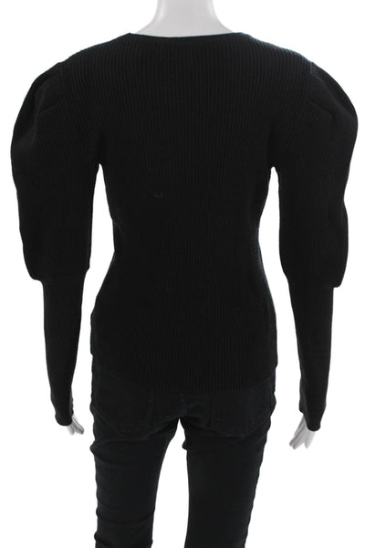 Jonathan Simkhai Unisex Pullover Sweater Black Crew Neck Long Sleeve Size S