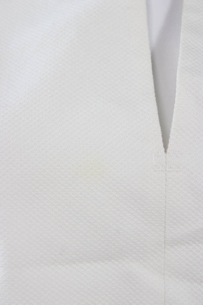 Thomas Mason For J Crew Women White V-Neck Sleeveless Blouse Size 2