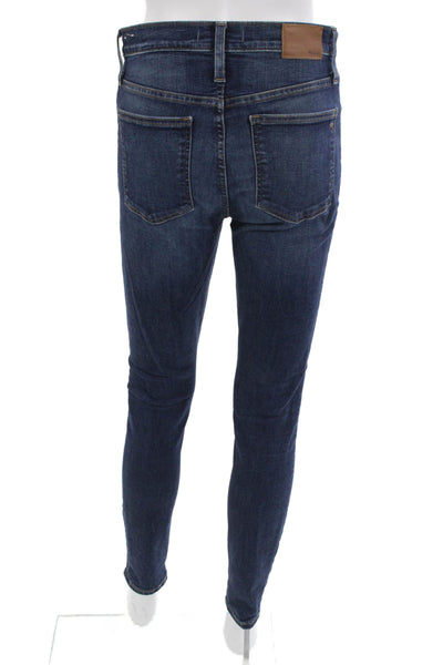 Madewell Women Skinny Ankle Jeans Dark Blue Mid Rise Button Size 27