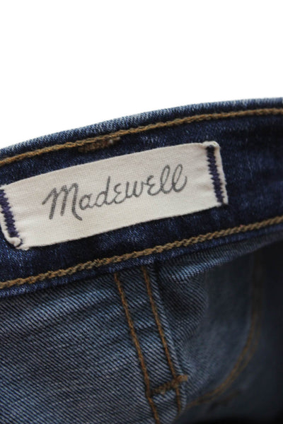 Madewell Women Skinny Ankle Jeans Dark Blue Mid Rise Button Size 27