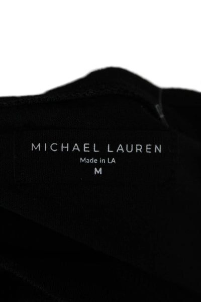 Michael Lauren Women Black Supima Cotton Crew Neck Long Sleeve T-Shirt Size M