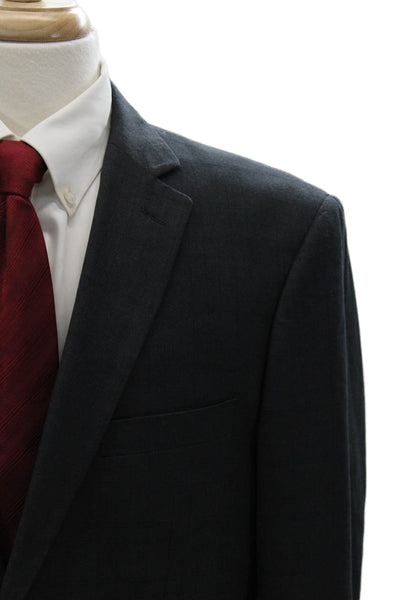 Alberto Cardinali Mens Dark Gray Classic Suit Jacket Collared Size 46