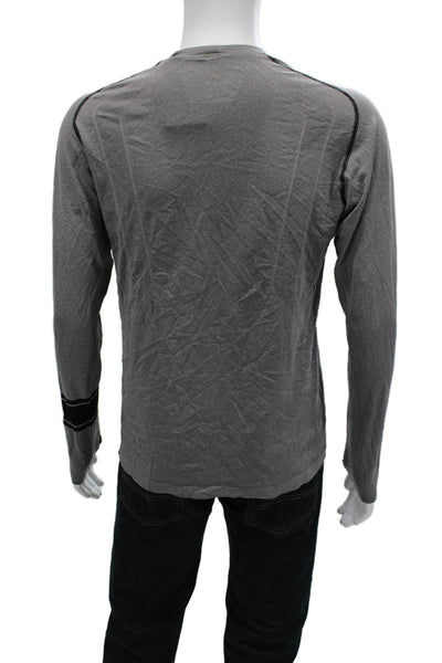 Lululemon Mens Gray Long Sleeve Crew Neck Nylon Blend T-Shirt Size M