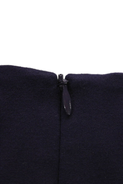 Trina Turk Womens Sleeveless Sheath Dress Dark Blue Zip Knee Length Size 6