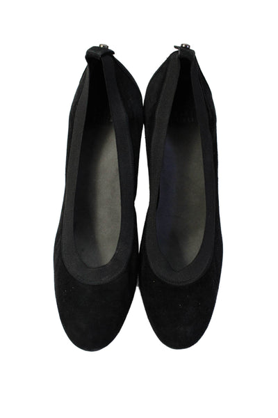 Stuart Weitzman Womens Velvet Platform Pumps Shoes Solid Black Size 9