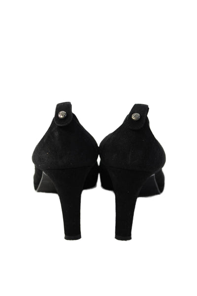Stuart Weitzman Womens Velvet Platform Pumps Shoes Solid Black Size 9