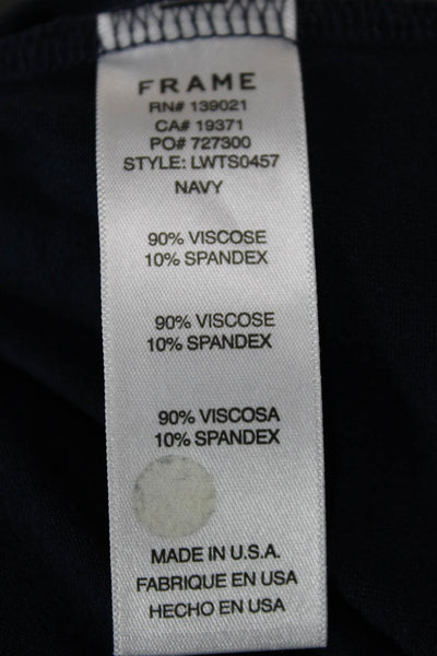 Frame Womens Basic Dark Blue T-Shirt 3/4 Sleeve Petite Size S