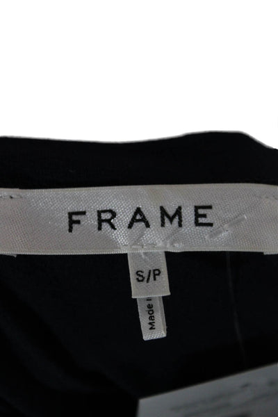 Frame Womens Basic Dark Blue T-Shirt 3/4 Sleeve Petite Size S